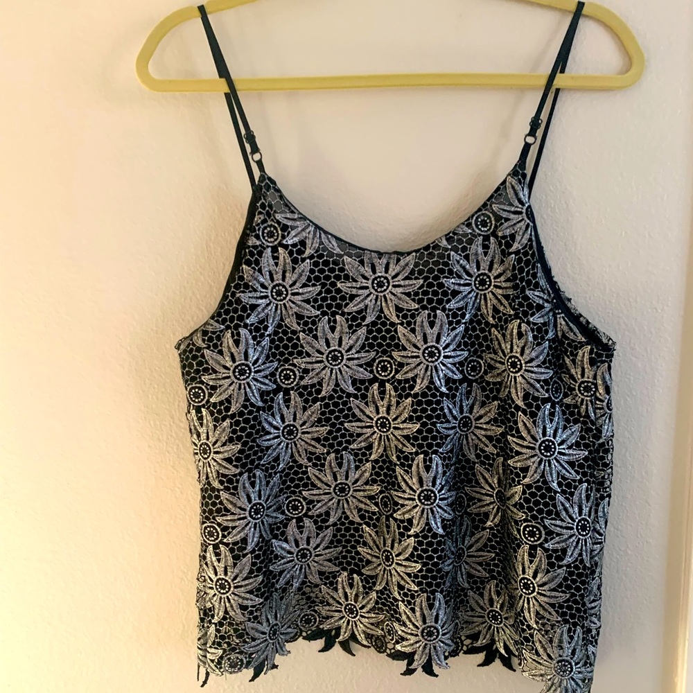 ASTR Black & Silver Top